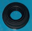 The Fridja f2500 Seal Ring, featuring a circular black rubber design, is shown placed on a blue surface.