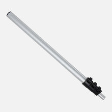 The Fridja f1000 Telescopic Pole is a silver metal replacement rod with a black plastic attachment, designed for garment steamers and shown against a plain white background.