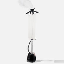 The Fridja f1200 Clothes Steamer Pro - Refurbished Grade A is a professional steamer with an upright wheeled base, long flexible hose, and clothes hanger—ideal for efficient garment care against a plain light background.