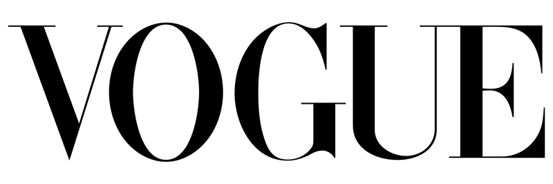 Black text of the word VOGUE in a bold, elegant serif font on a plain white background.