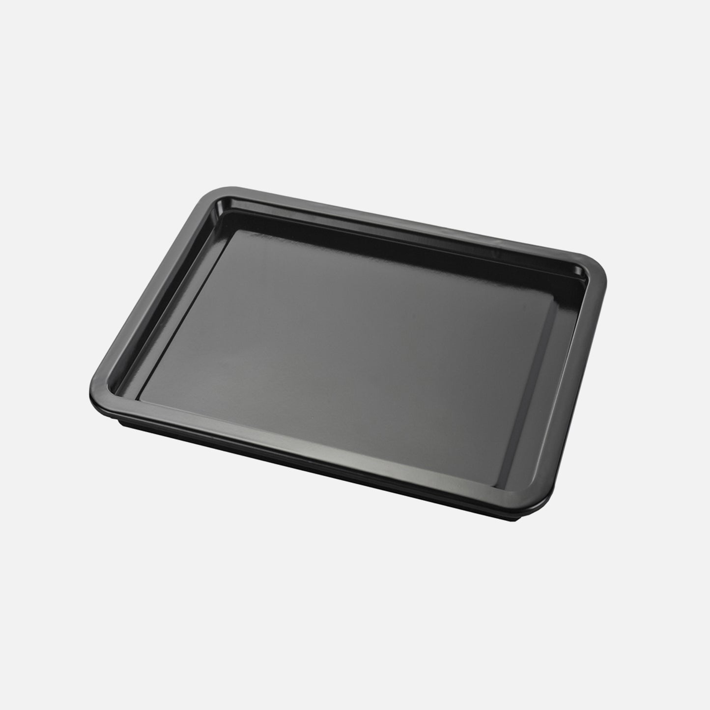 The Fridja f77 Baking Tray is a black, rectangular, PFAS-free tray with raised edges, designed for the f77 Super Oven Pro. Shown on a plain white background.