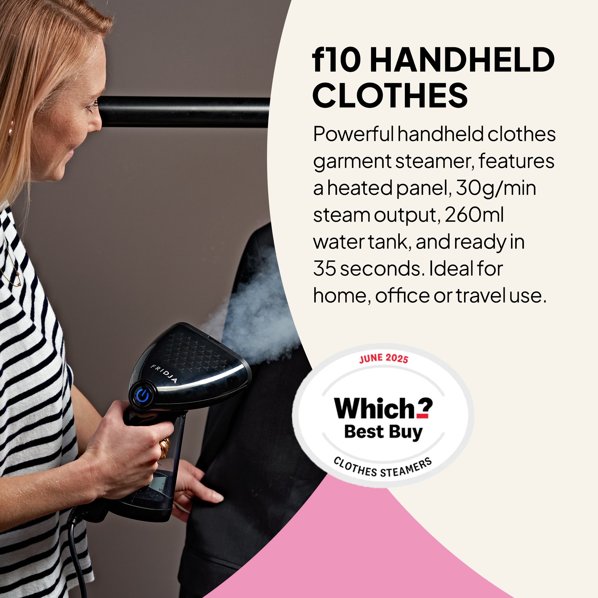 Fridja f10 Handheld Clothes Steamer | Refurbished