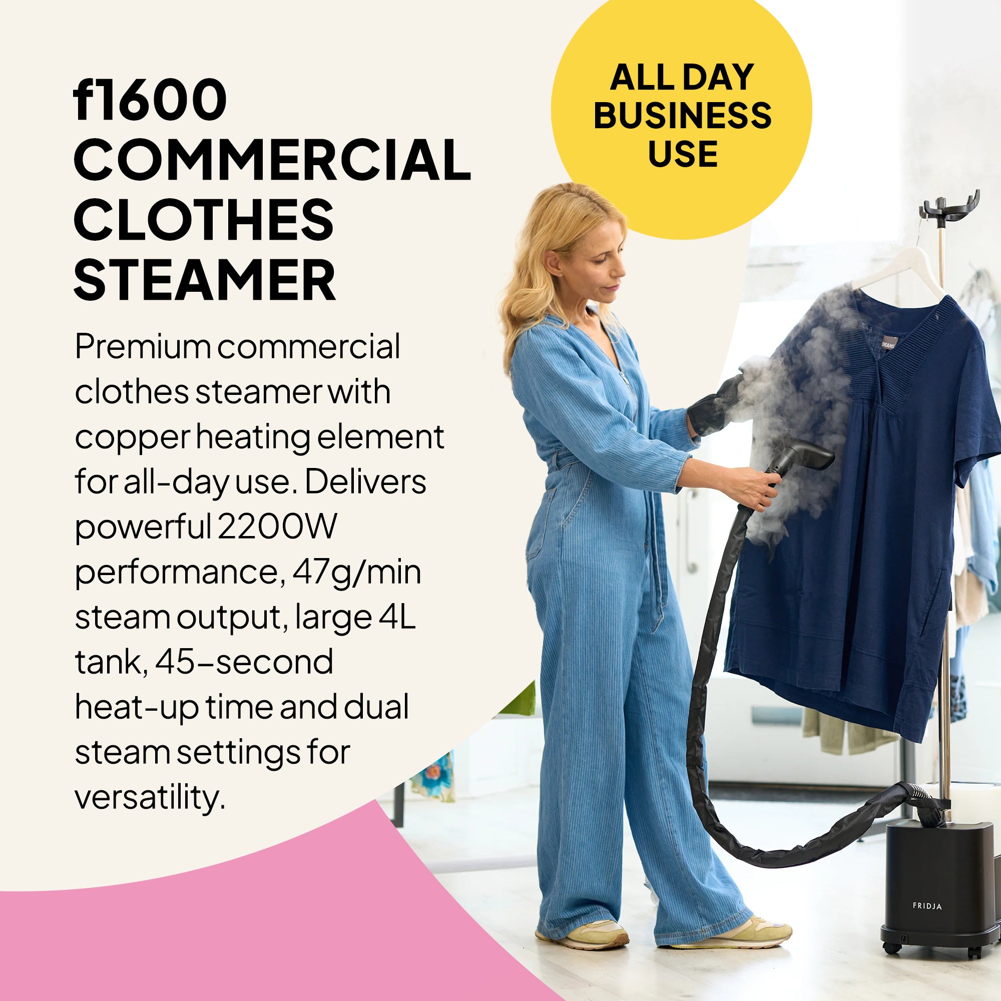 f1600 Commercial Clothes Steamer | For Business | Fridja