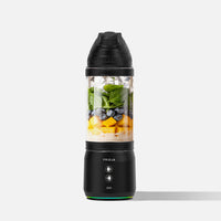 The Fridja f500 Portable Blender, in sleek black, is ideal for active lifestyles—blend spinach, blueberries, mango chunks, ice, and liquid anywhere. Its base features a power button and bold Fridja branding—perfect for smoothies on the go.