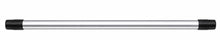 A long, cylindrical metal tube with black end caps, displayed on a white background—perfect as a Fridja f1200 Pole with end caps replacement part for your clothes steamer.